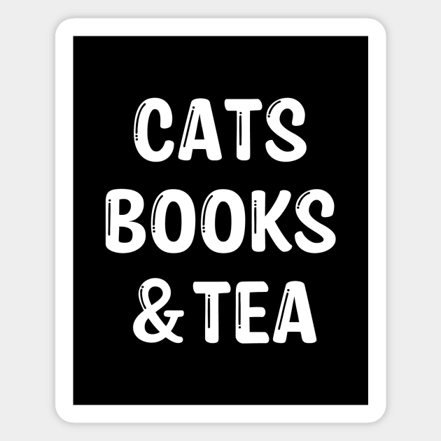 Cats Books & Tea Magnet by YiannisTees